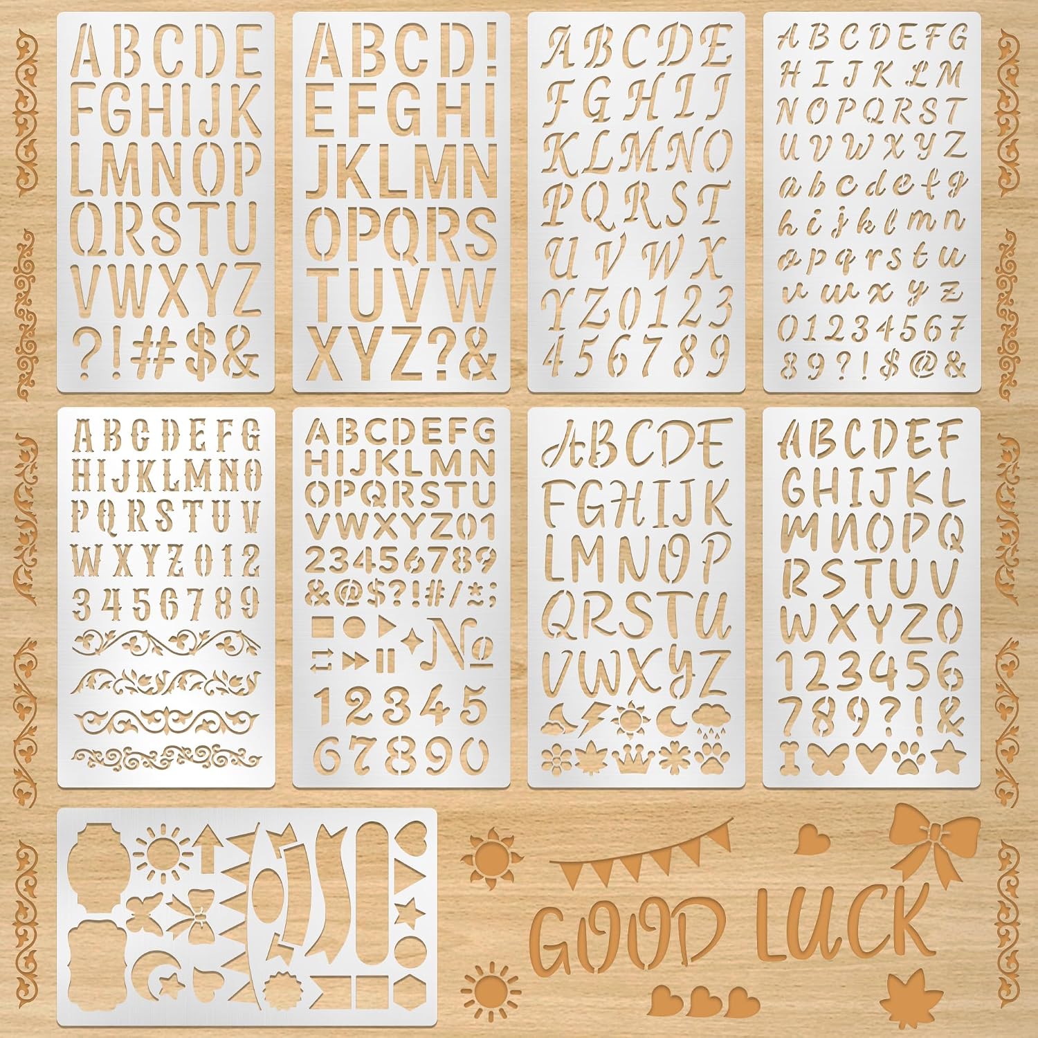 Art And Craft Numbers - 9-delige metalen letter- en cijferstencils voor