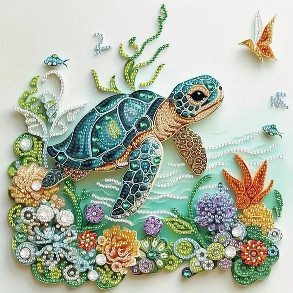 Art Craft Animals - Zeeschildpad Diamant Schilder Kits voor Volwassenen