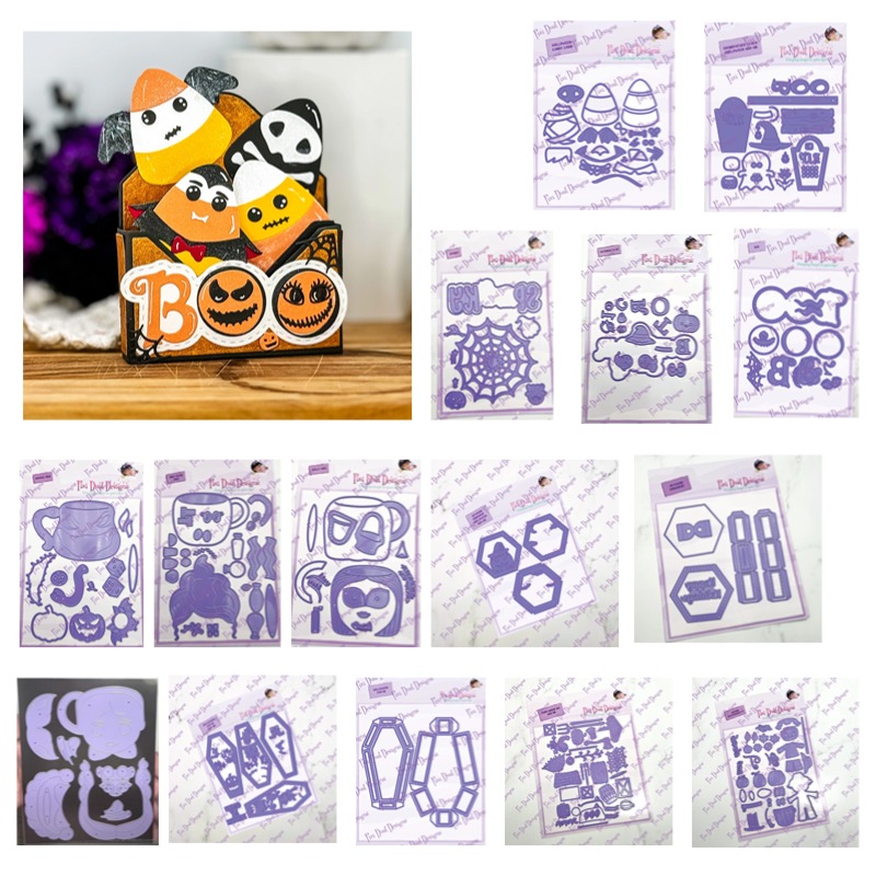 Rubber Stamp Blank - Klok Halloween Candy Boo Mok Huis