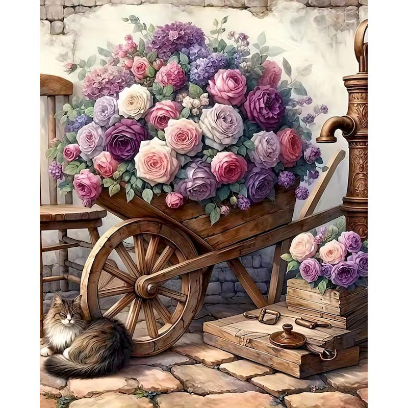 Art And Craft Numbers - Schilderen op nummer voor volwassenen Bloemenkar