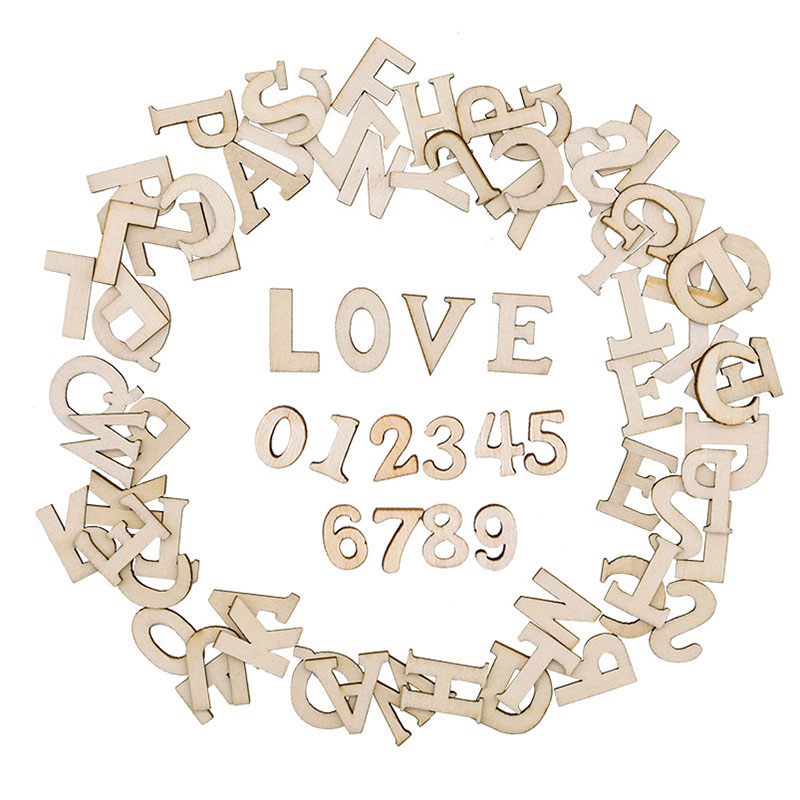 Art And Craft Numbers - 100 stuks hout Engels alfabet decoratieve