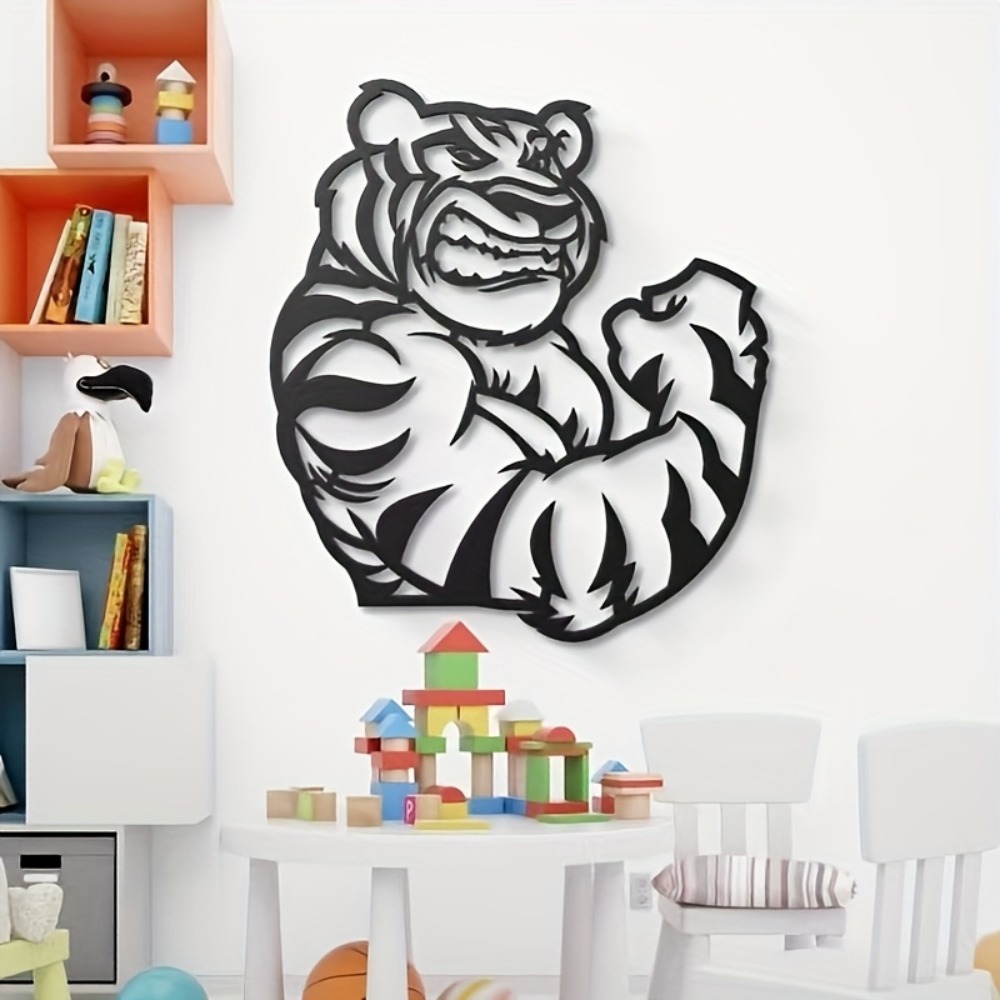 Art And Craft Jungle - CIFBUY Metalen wandkunst Fierce Tiger Sculpture