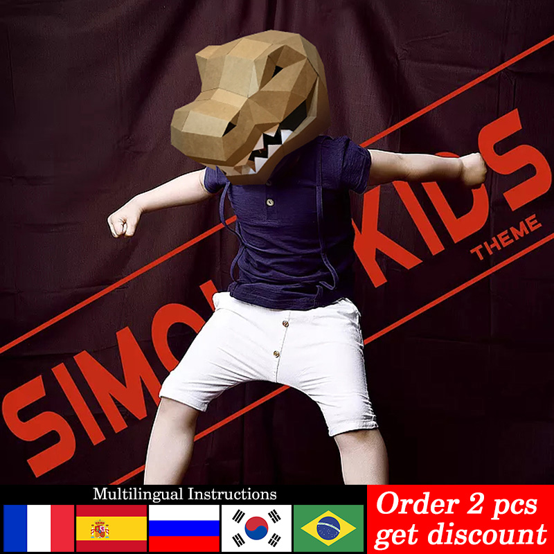 Art Craft With Cardboard - Tyrannosaurus Rex Dier Masker Papier Model,