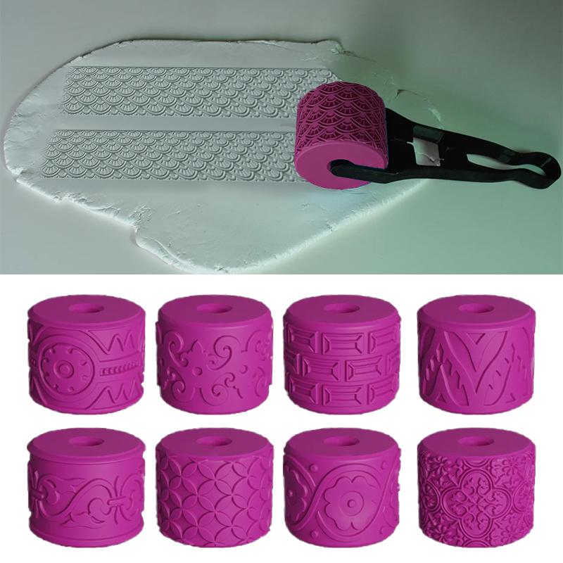 Art Craft Workshop - Keramische textuurwiel voor klei-embossing stempelroller met