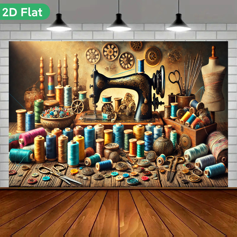 Art Craft Workshop - Vintage Retro Naaiatelier Wandtapijt Kunst Steampunk