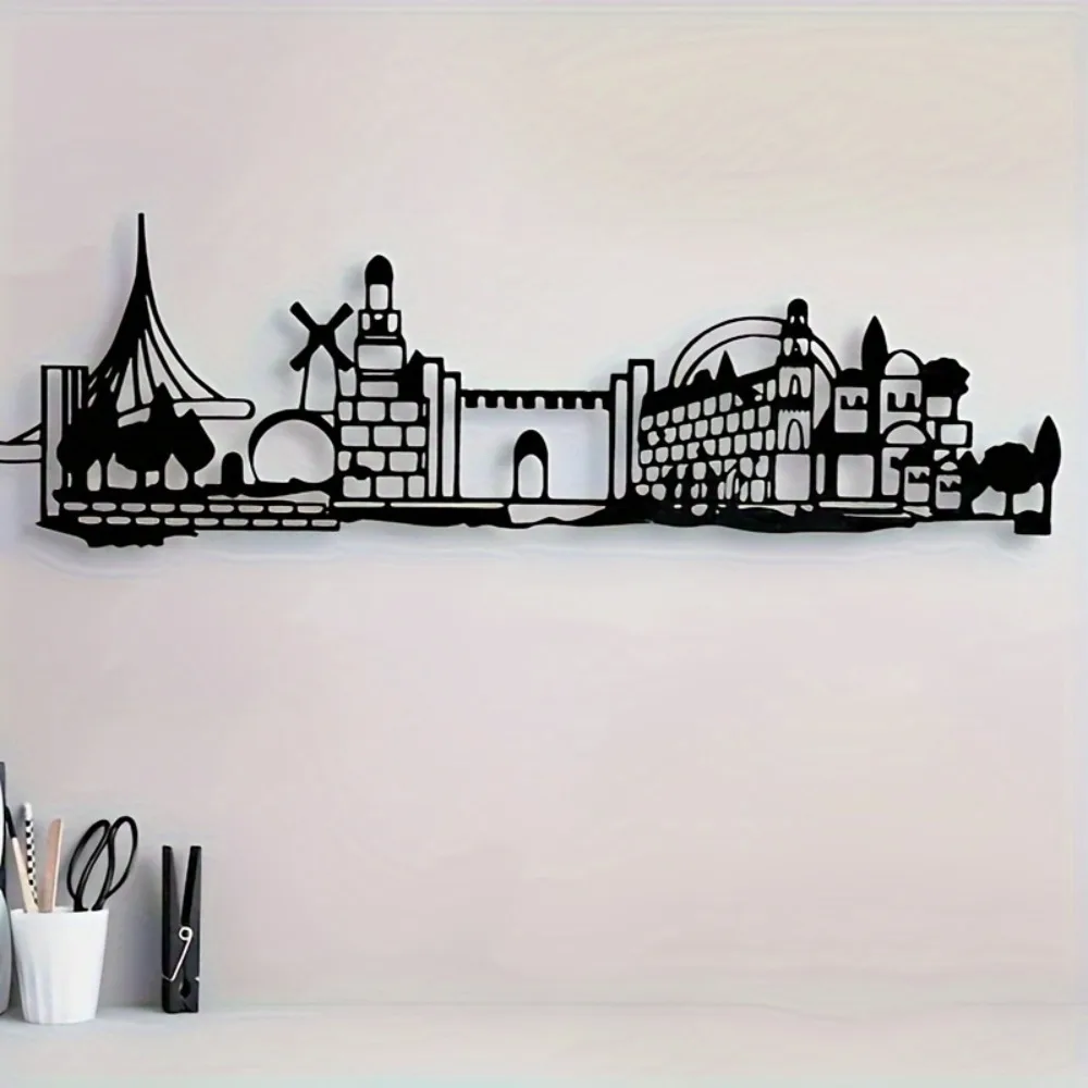 Art & Craft Valley - CIFBUY IJzeren Wanddecoratie Jeruzalem Skyline Oude