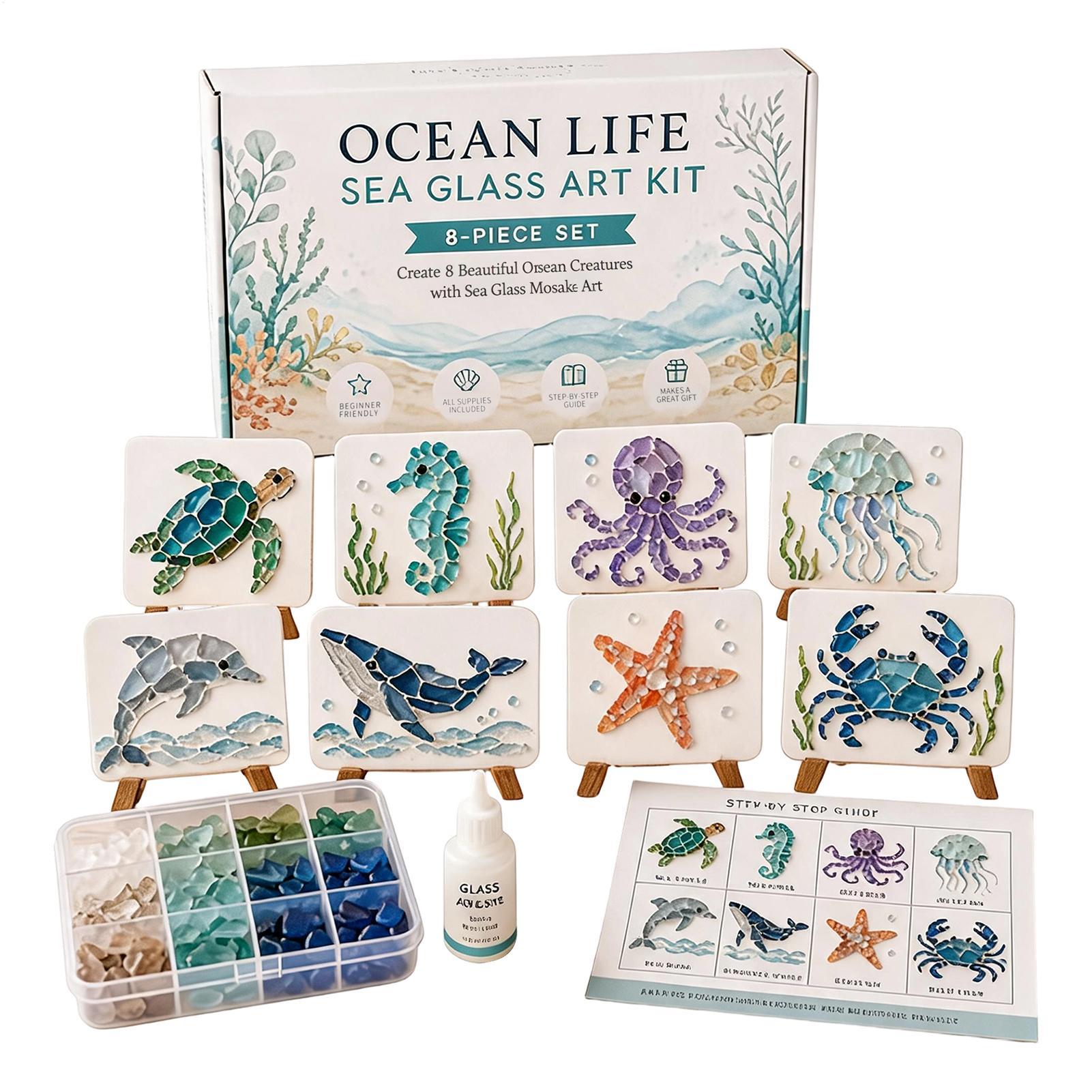 Art Craft Animals - 1 stks Oceaanleven Zeeglas Mozaïek Kunst