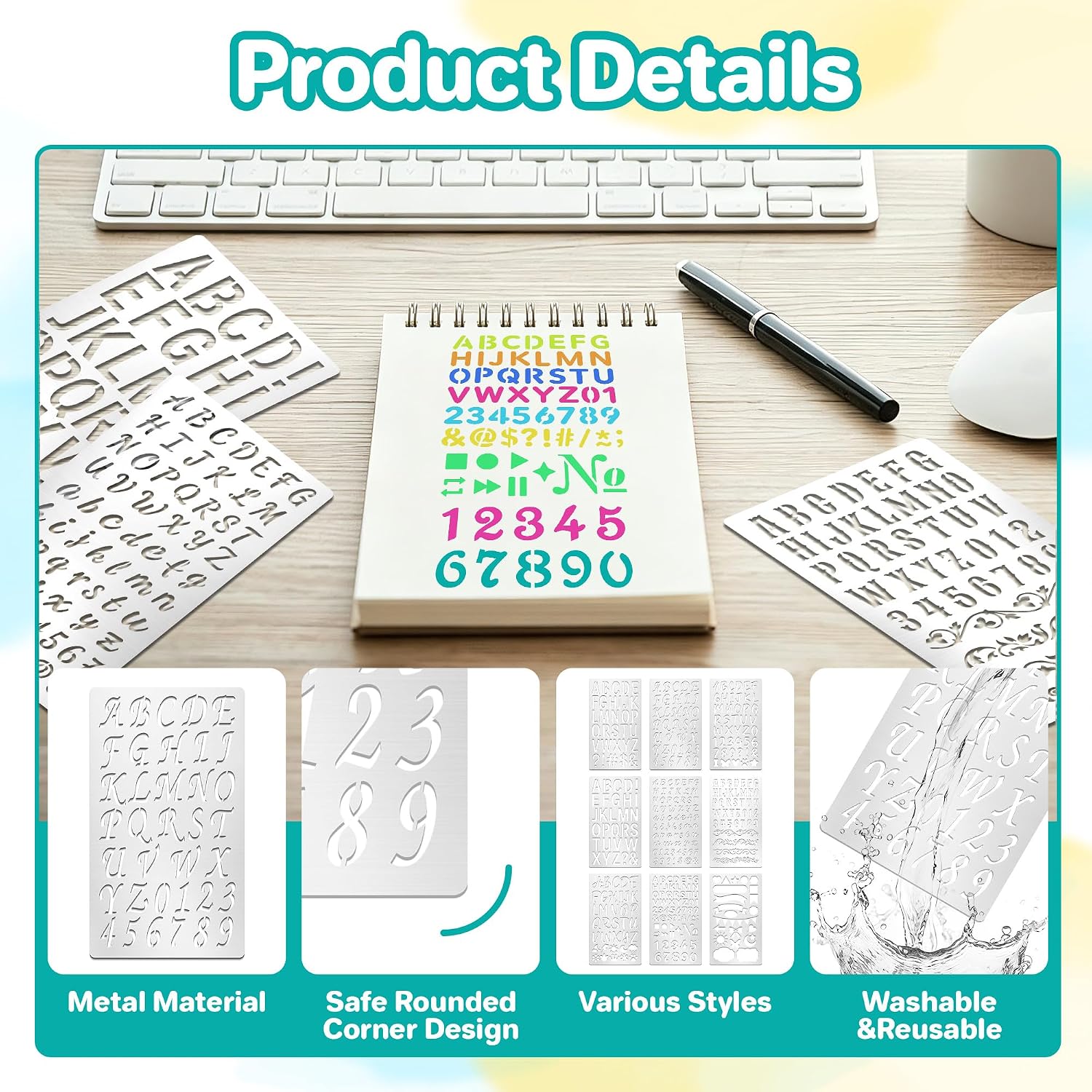 9-delige metalen letter- en ci - Art And Craft Numbers recensie en prijs