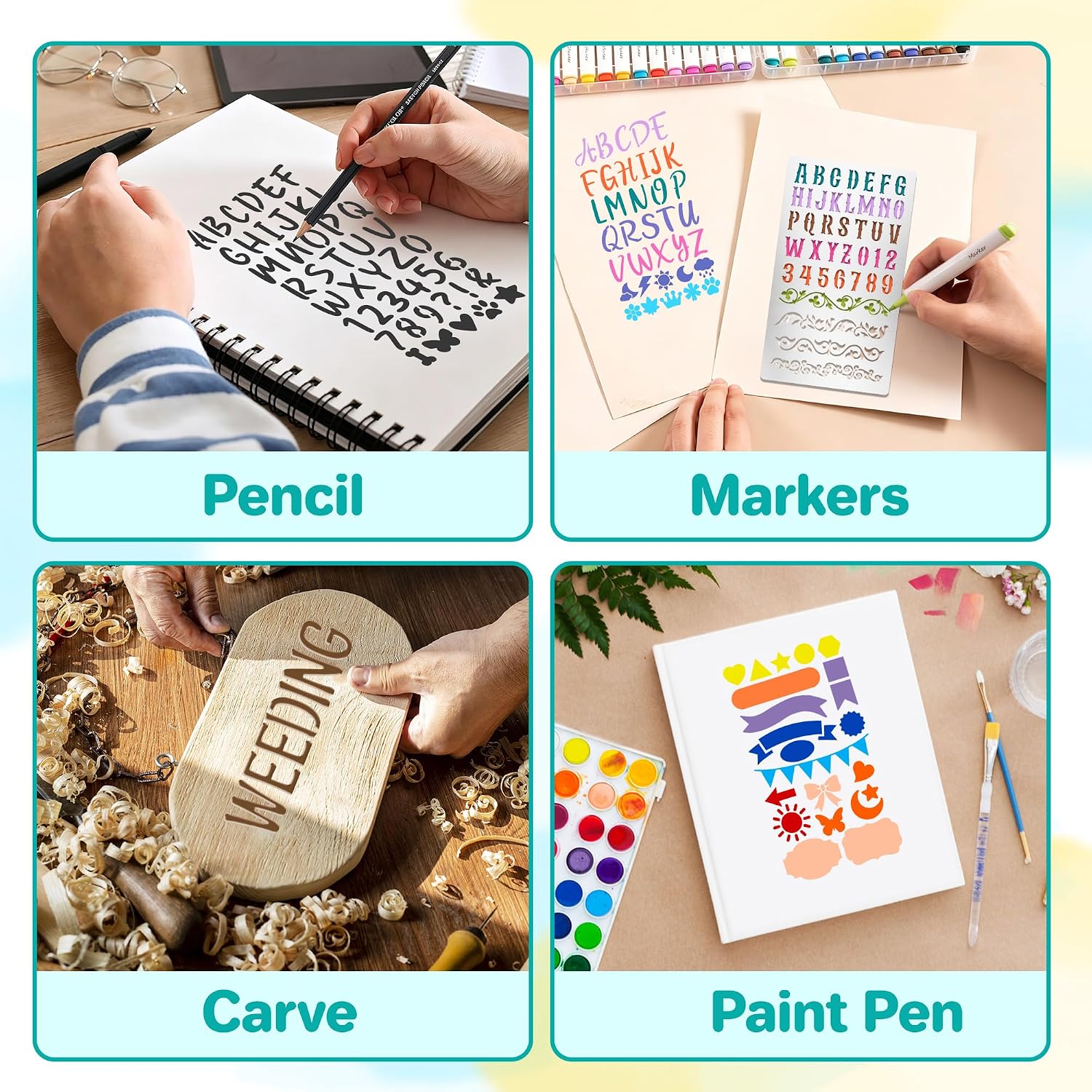 9-delige metalen letter- en ci - Art And Craft Numbers recensie en prijs