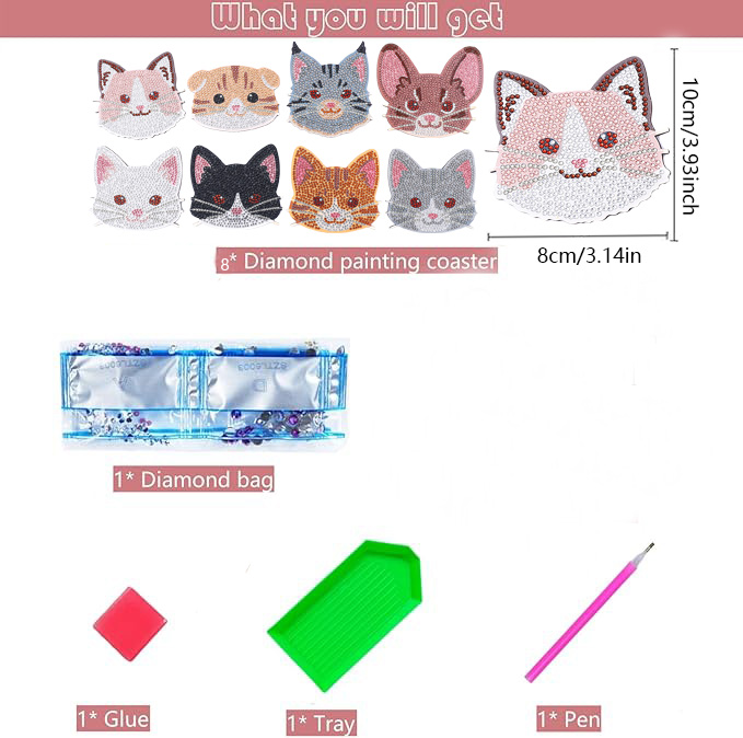 8-delige DIY Diamant Schilderi - Art Craft Animals recensie en prijs