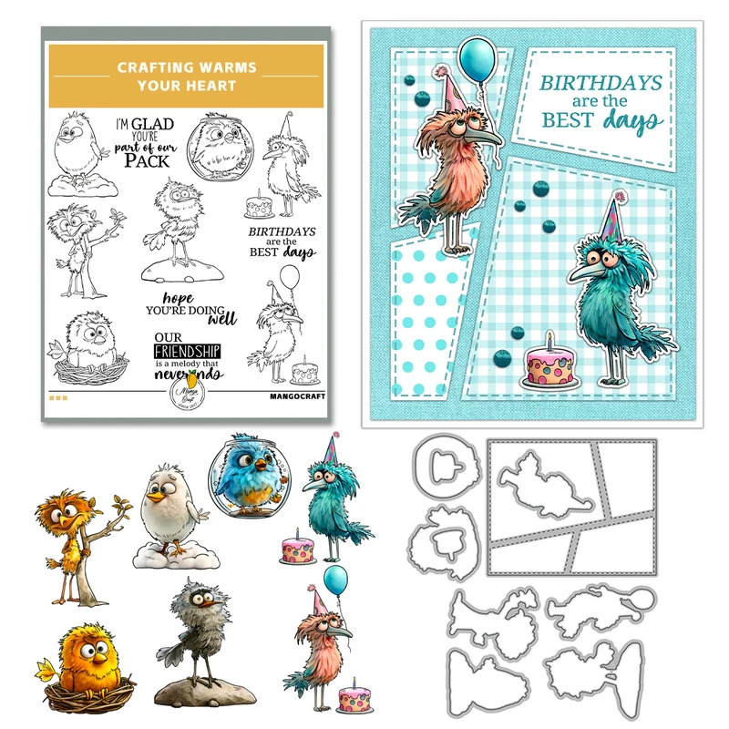 Grappige geanimeerde vogels sn - Rubber Stamp Blank recensie en prijs