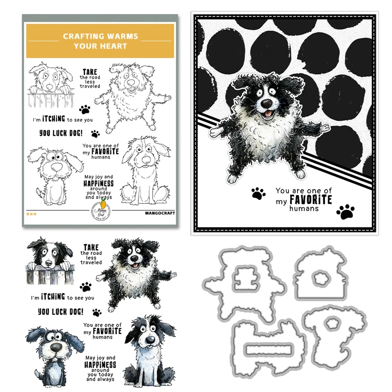Poten en grappige honden snijm - Rubber Stamp Blank recensie en prijs