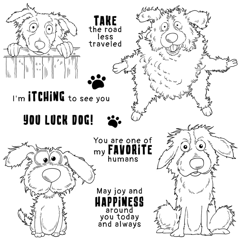 Poten en grappige honden snijm - Rubber Stamp Blank recensie en prijs