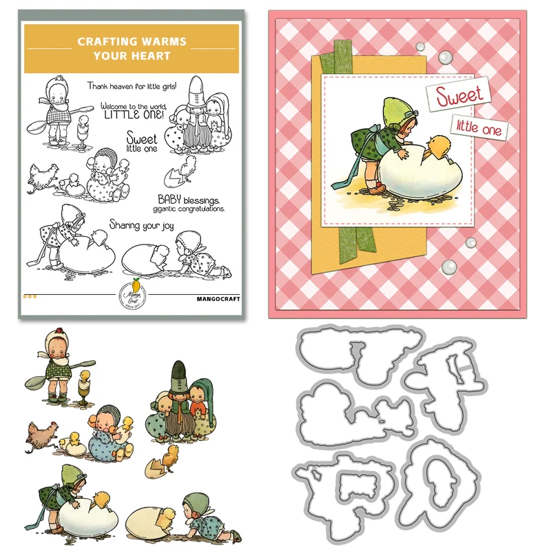 Schattige baby's en eierkuiken - Rubber Stamp Blank recensie en prijs