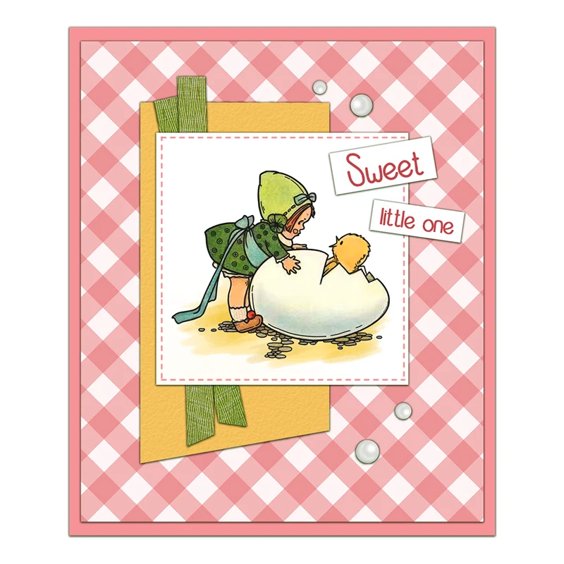Schattige baby's en eierkuiken - Rubber Stamp Blank recensie en prijs